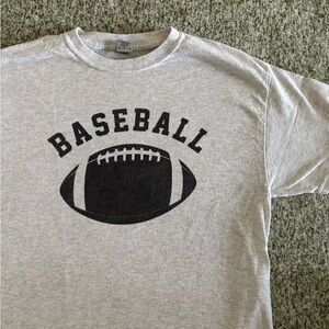 Brand: Gildan T-Shirt - baseball/football, Gray
Size: Adult M
Condition: Good
